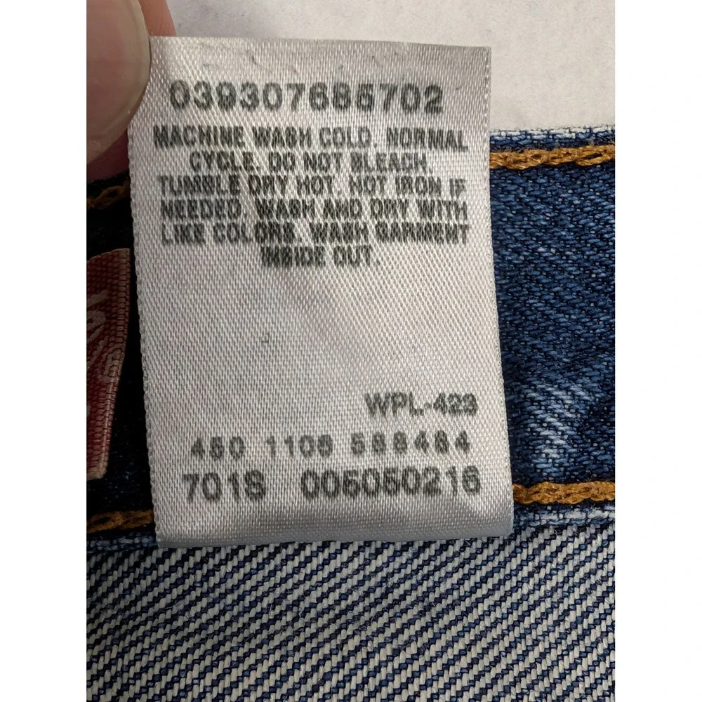 Levis 505 Mens Jeans 38 x 32 Regular Fit Straight Leg Denim Blue